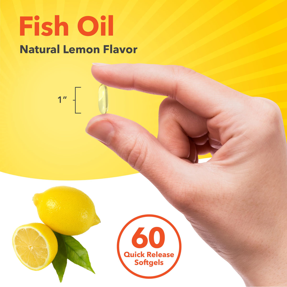 Fish Oil Omega 3 Supplement 1000mg 60 Softgels G148