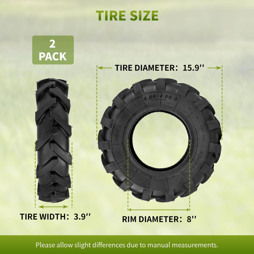 4.80/4.00-8 Tubeless Turf Tires Set of 2 P5561