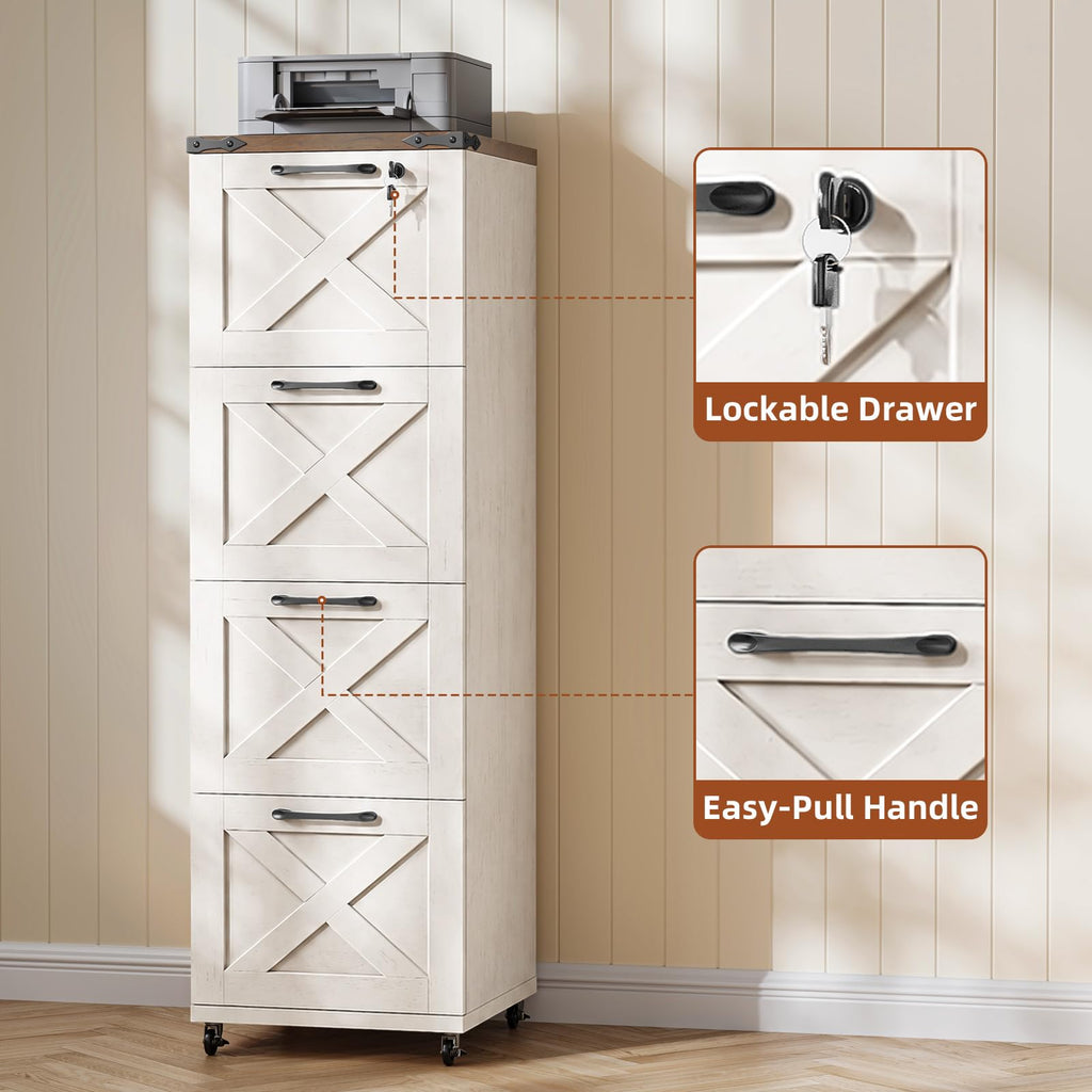 White 4 Drawer Office Filing Cabinet H87157