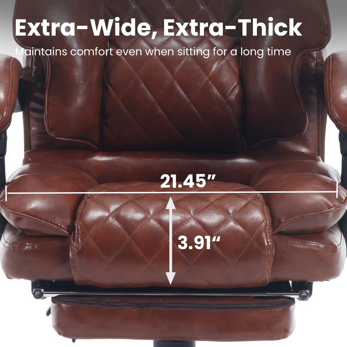 Brown Reclining Ergonomic Office Chair with Footrest E9362