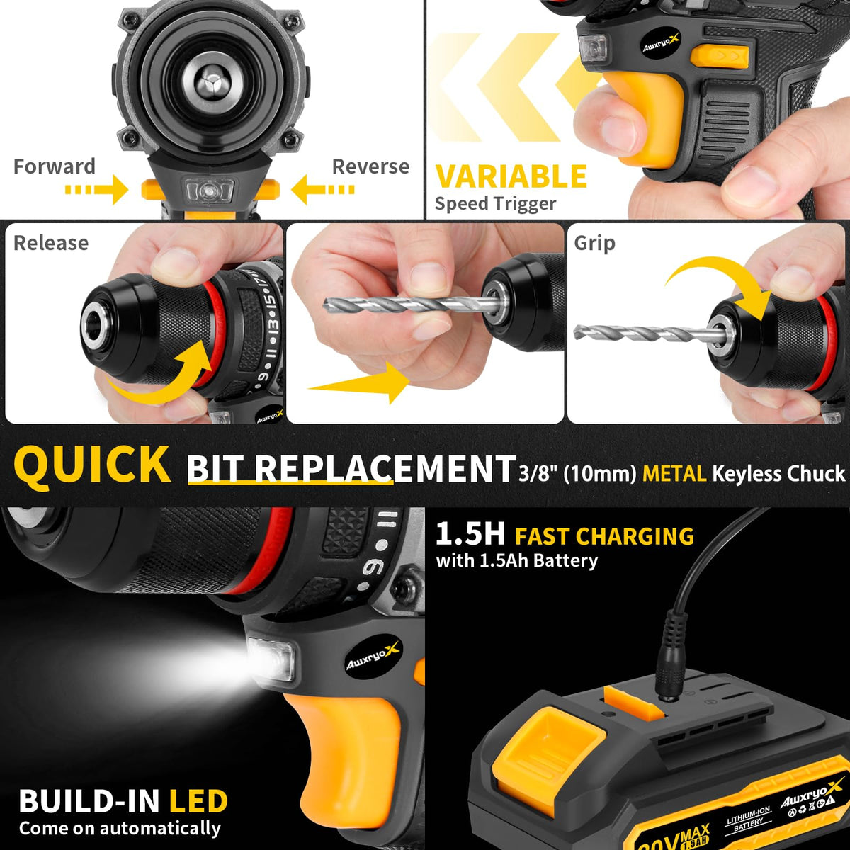 Brushless Compact Cordless Drill Tool Set 135Pcs C7771