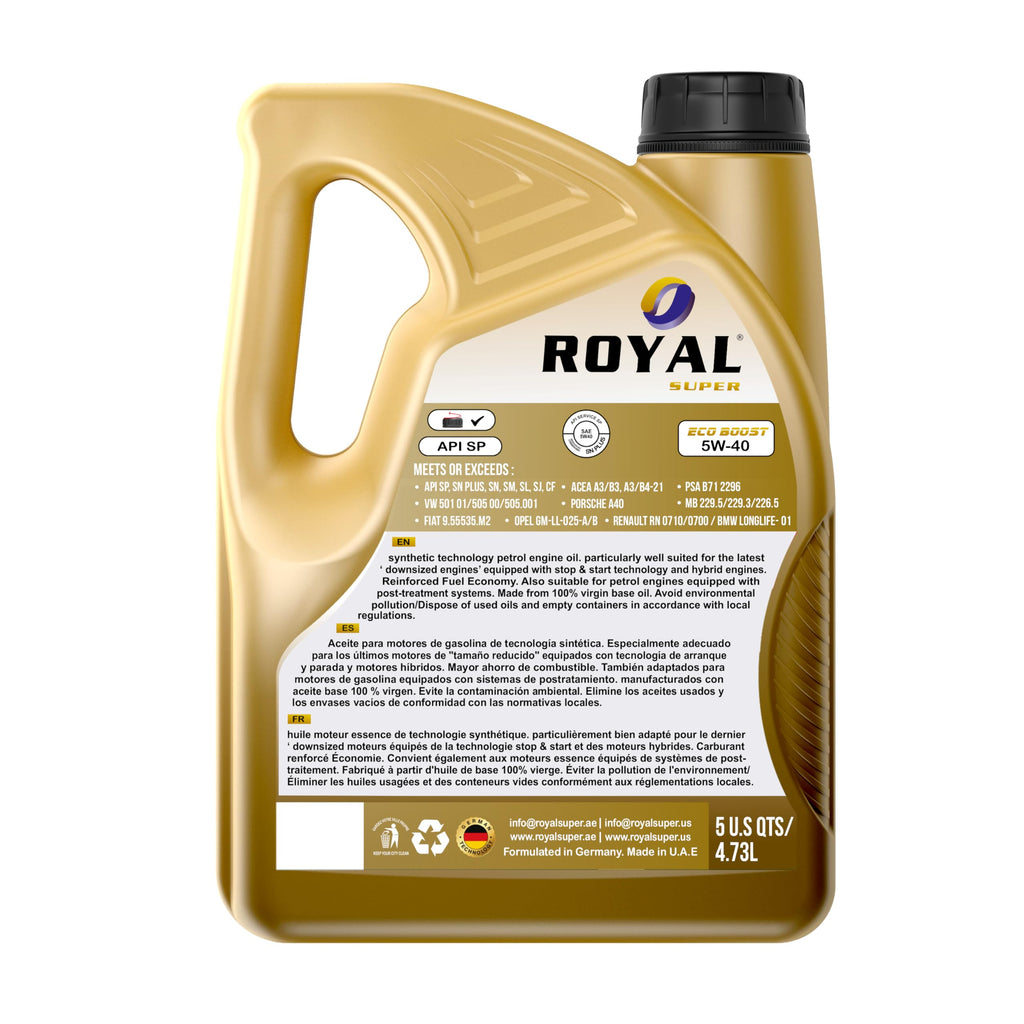 5W-40 Full Synthetic Engine Oil 5 US Quarts F11697