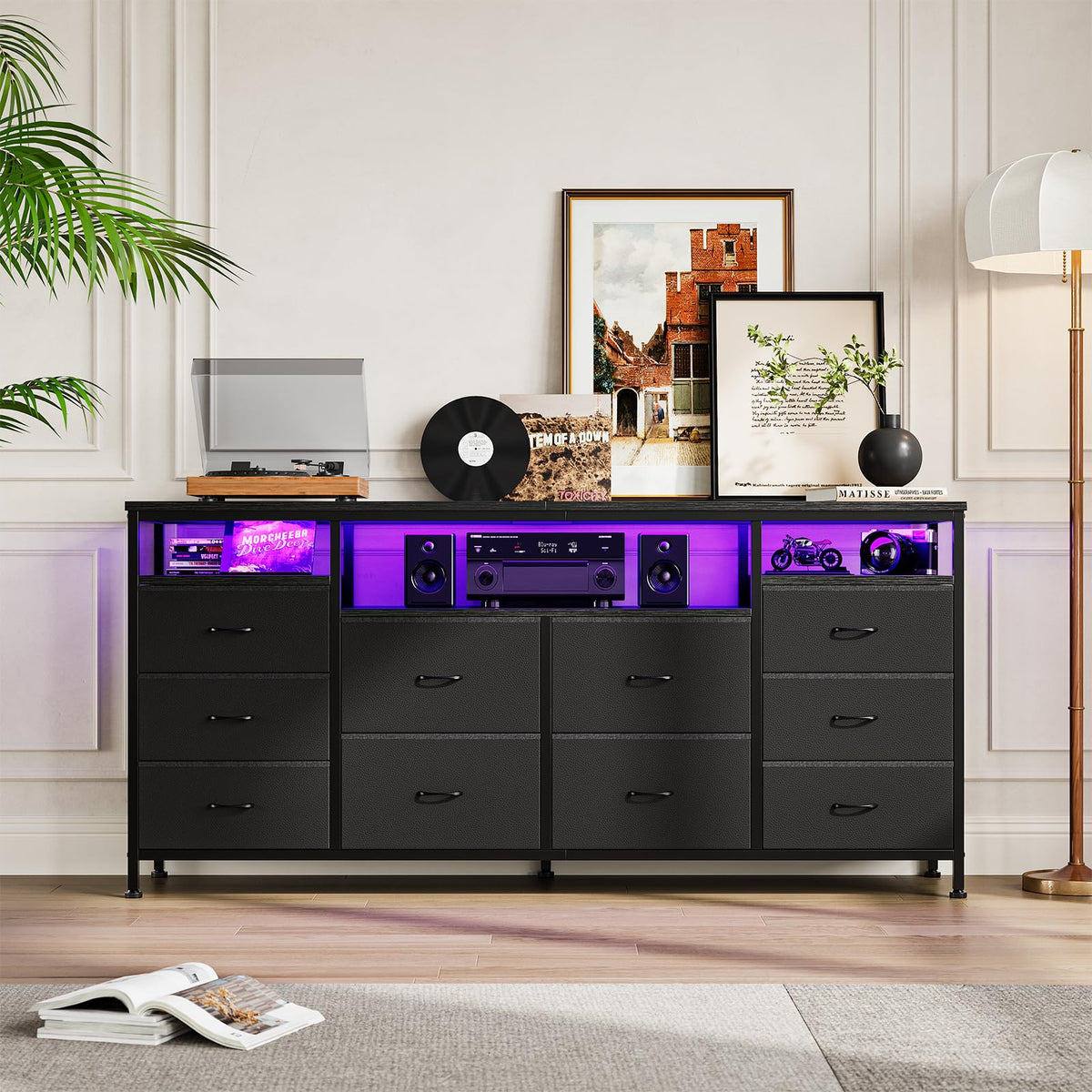 Dresser TV Stand with LED Lights H3184