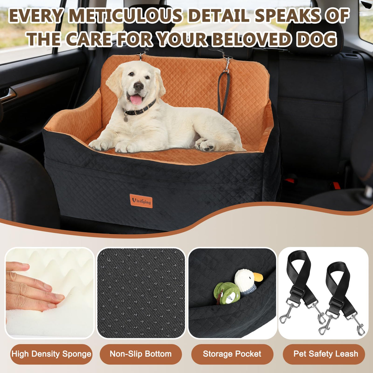 Large Dog Car Seat with 4 in Cushion G192