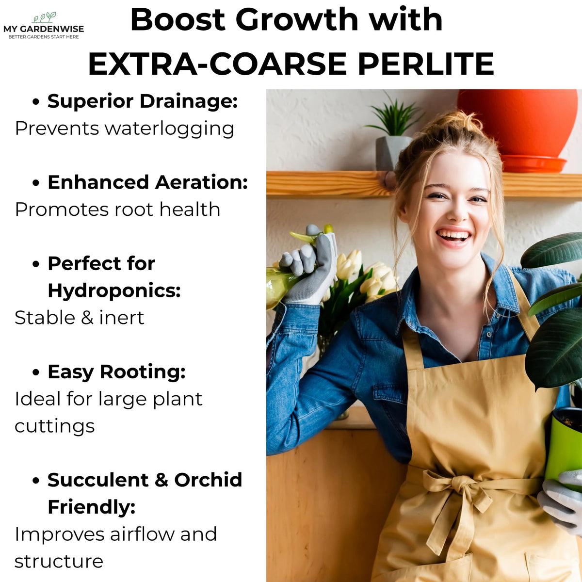 Perlite for Plants, Extra Coarse Grade 4 Horticultural Perlite, 3 quarts V305
