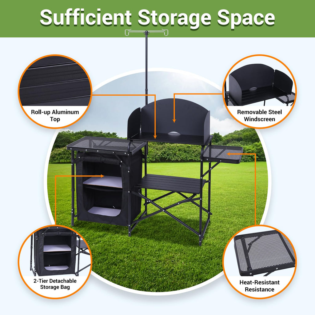 Black Portable Folding Camping Table E10570