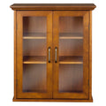 Wooden Over The Toilet Bathroom Medicine Cabinet with 2 Adjustable Shelves L7993
