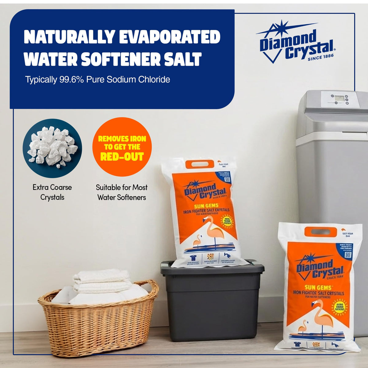 Water Softener Salt Crystals, 40 lbs U63318