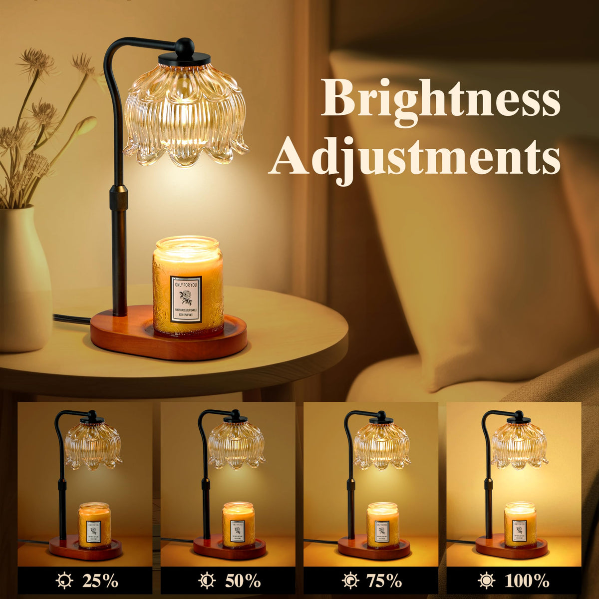 Candle Warmer Lamp with Timer & Stepless Dimming Z388