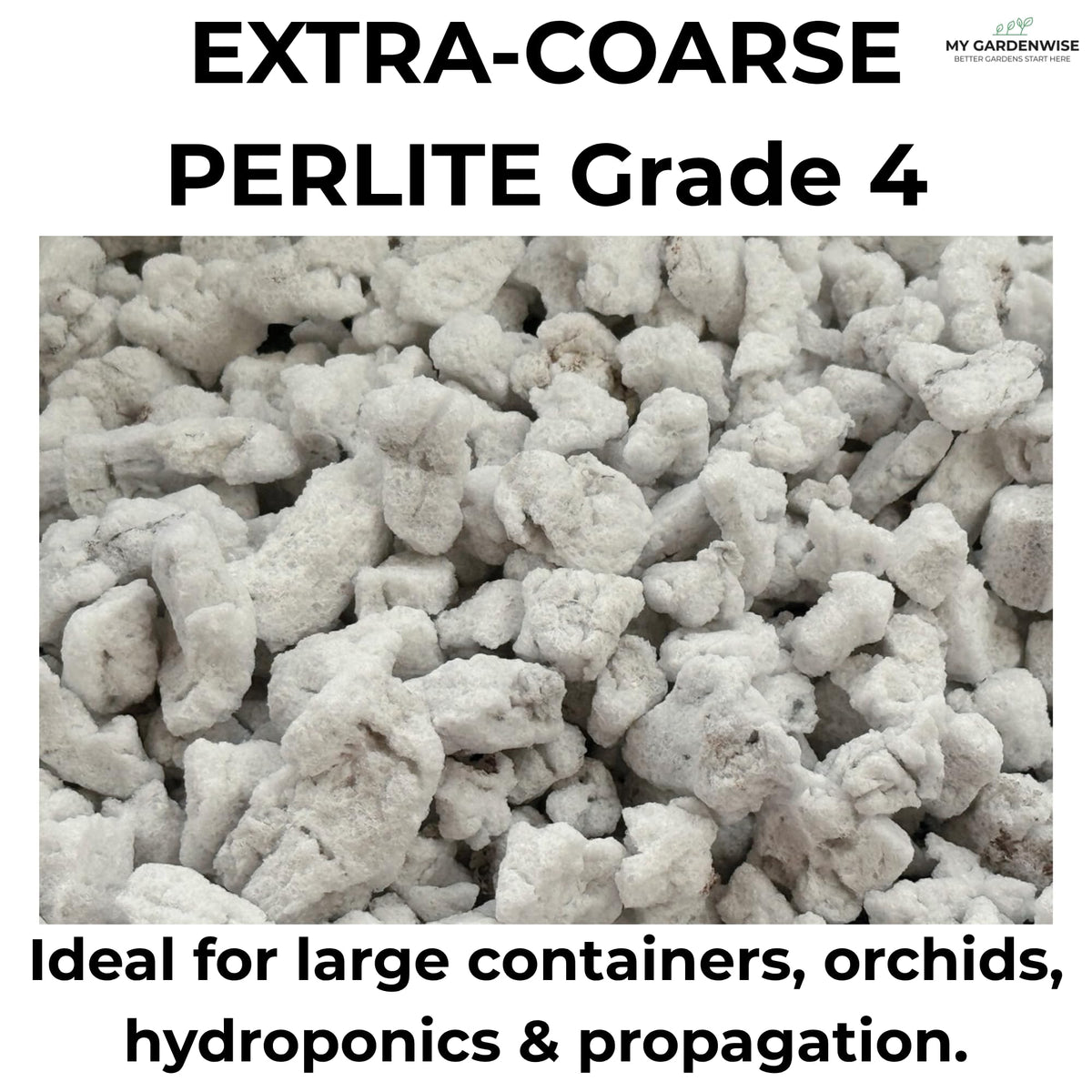 Perlite for Plants, Extra Coarse Grade 4 Horticultural Perlite, 3 quarts V305