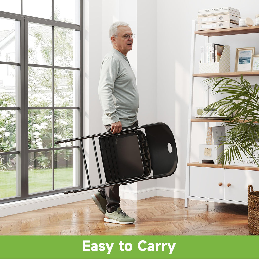 Folding Chairs Set of 10 Black P61998