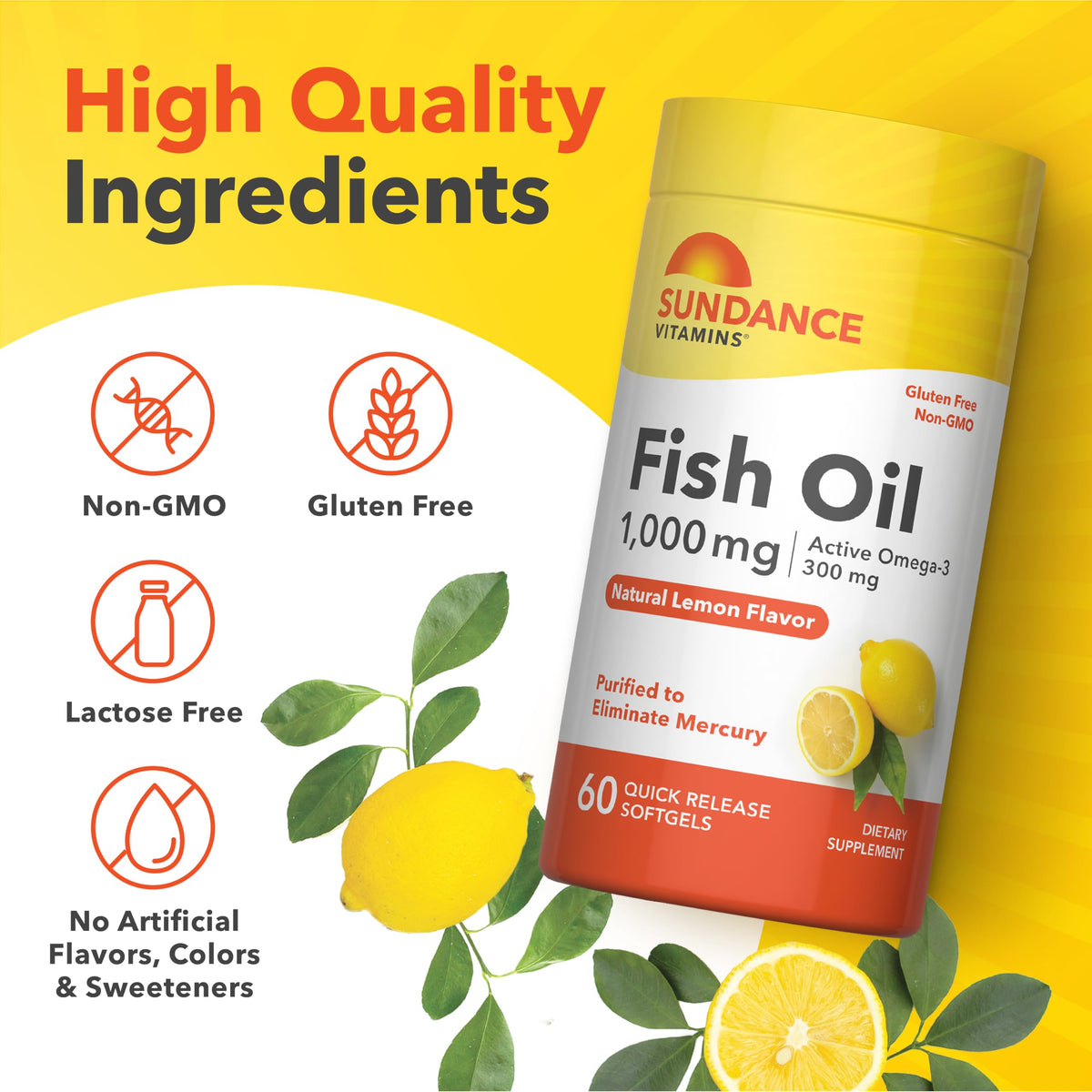 Fish Oil Omega 3 Supplement 1000mg 60 Softgels G148