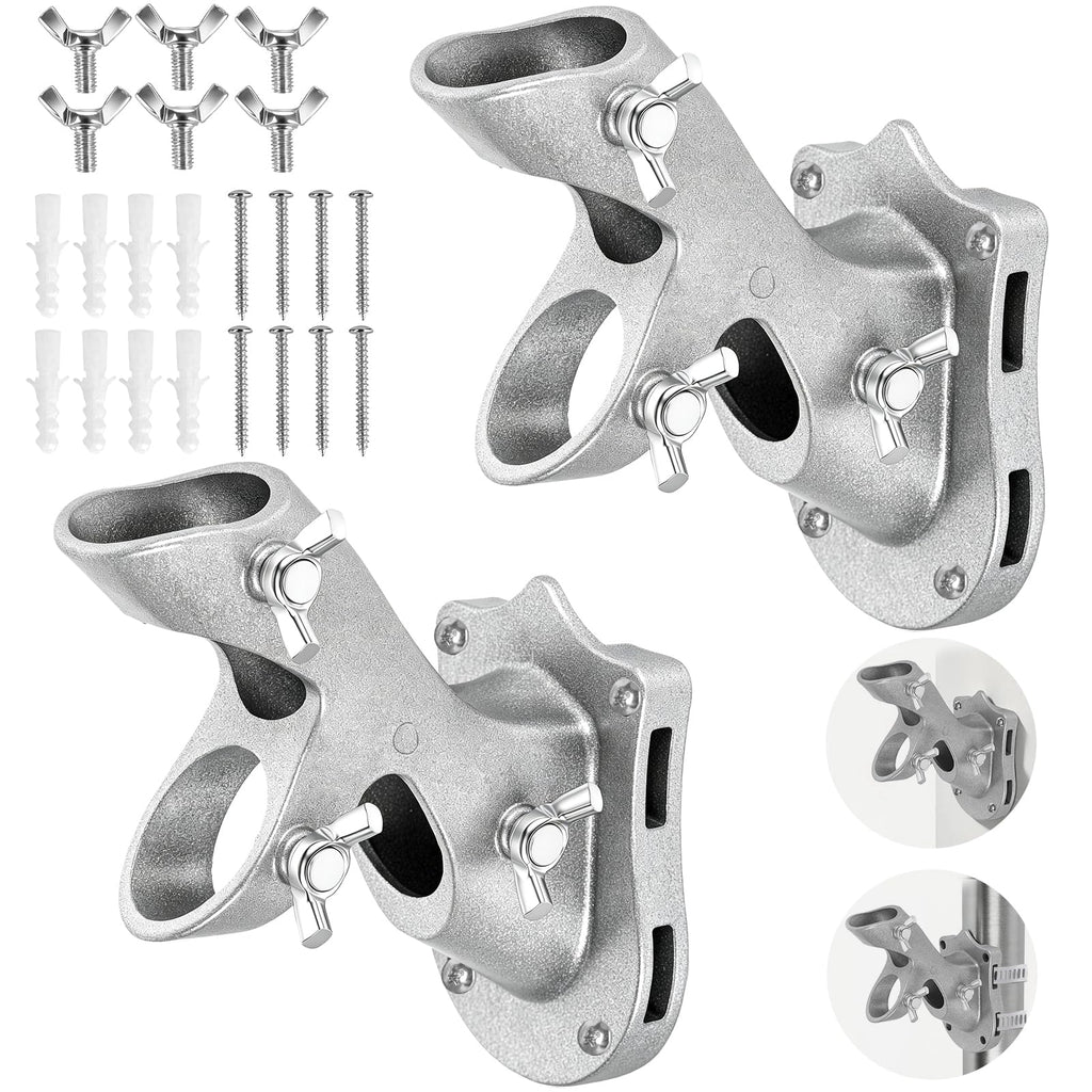 Heavy Duty Aluminum Rustproof Flag Pole Holder Wall Mount 2Pack C1754