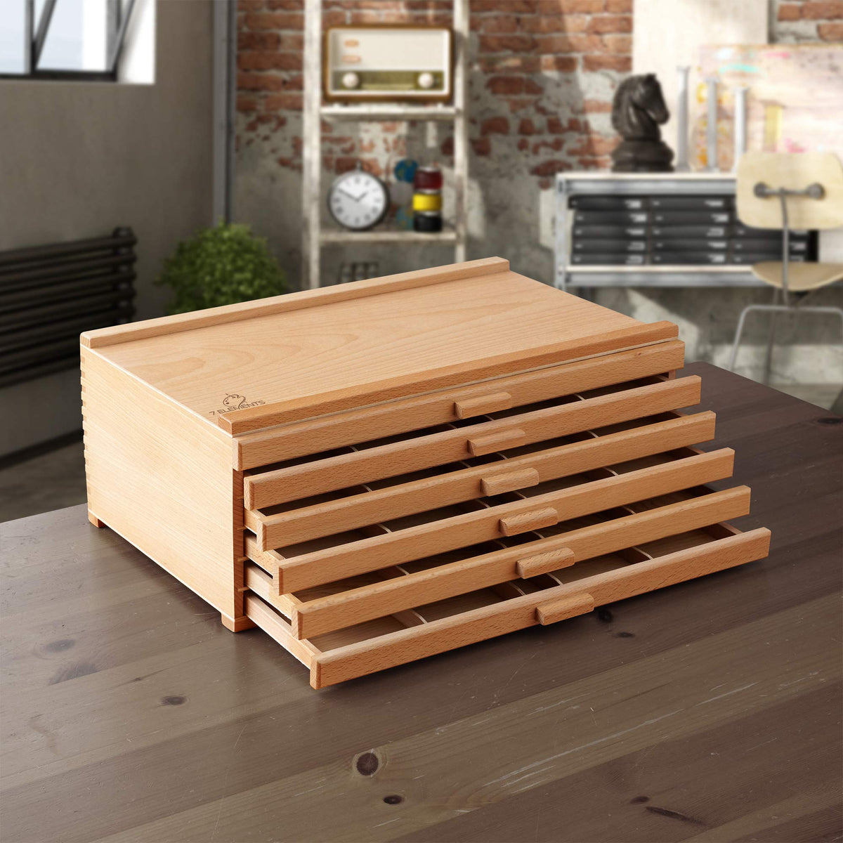 6 Drawer Wooden Artist Storage Box E152