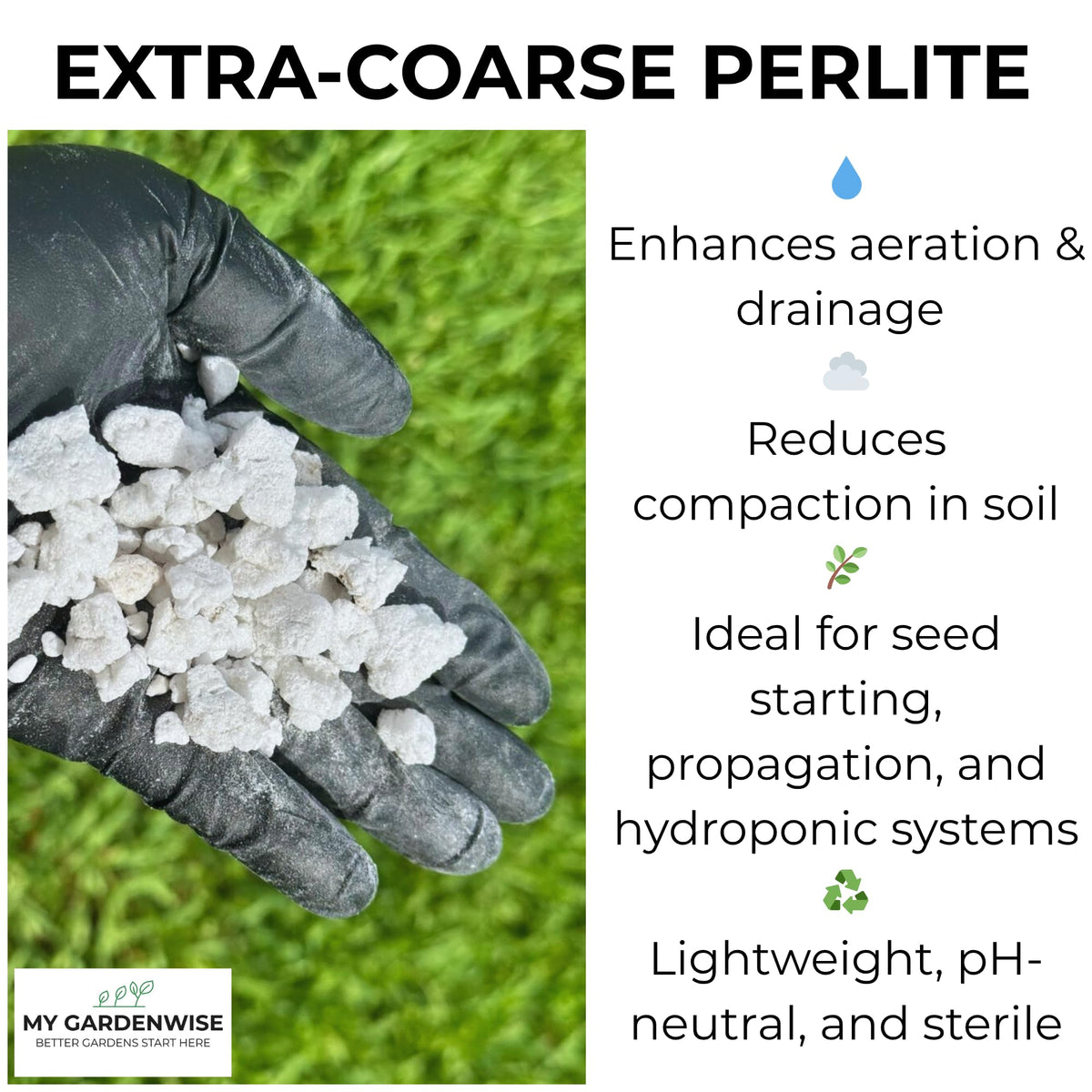 Perlite for Plants, Extra Coarse Grade 4 Horticultural Perlite, 3 quarts V305