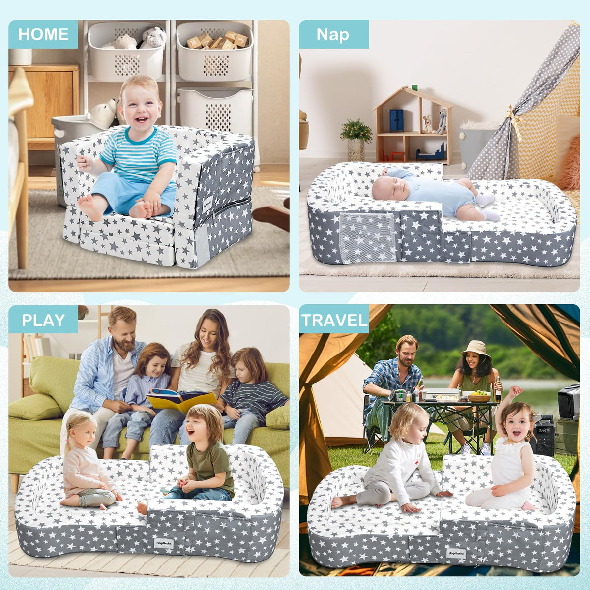 Portable Toddler Travel Bed & Chair 2-in-1 Y17370