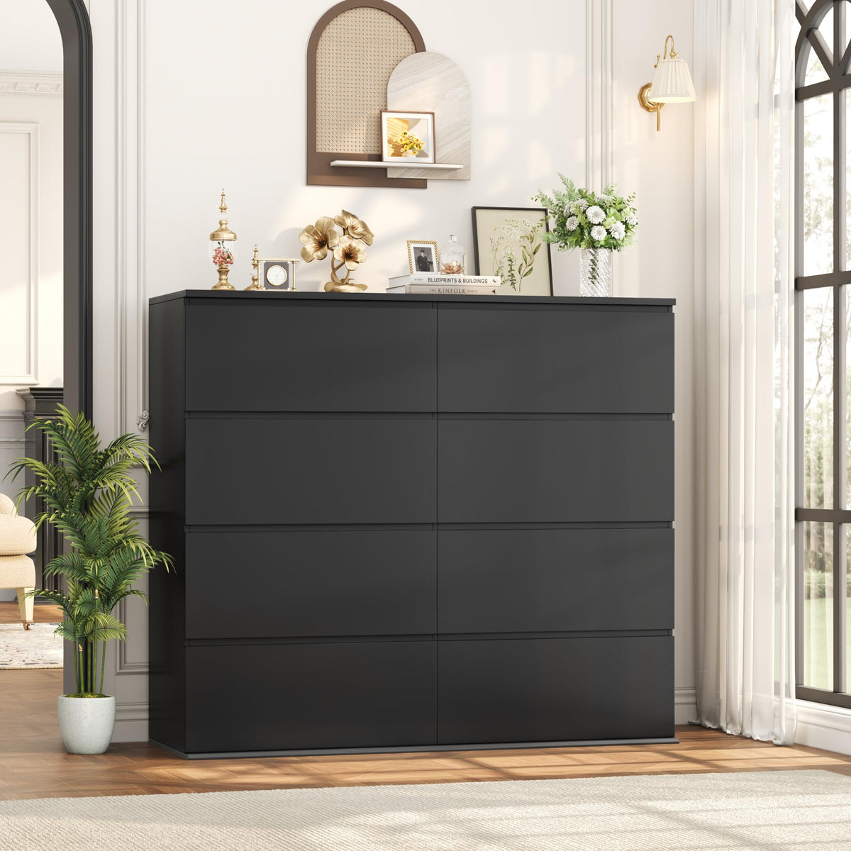 Black 8 Drawer Dresser S416578