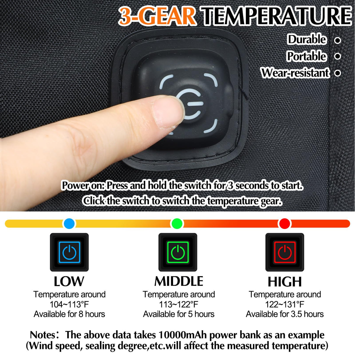 Black 2 Pcs USB Portable Heated Seat Cushion with Back Support Q172111