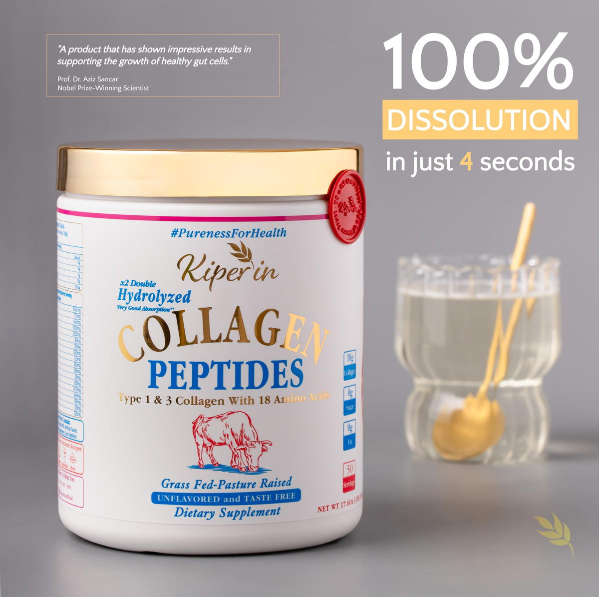 Hydrolyzed Collagen Peptides Type I & III Unflavored 50 Servings F53406