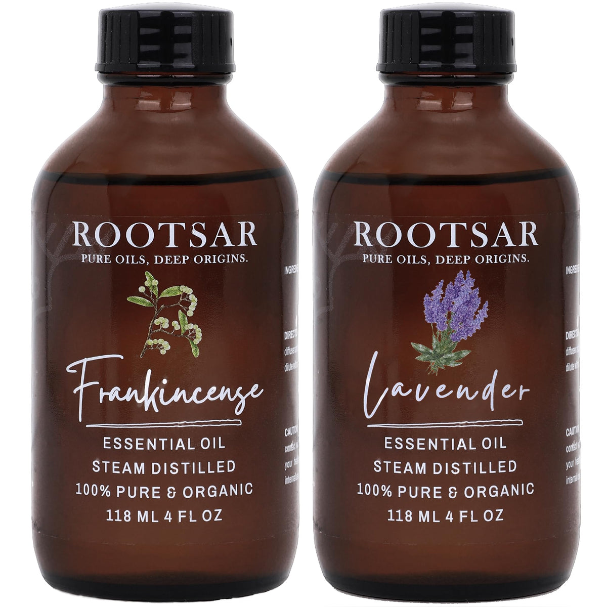 2 Pack Frankincense and Lavender Essential Oils 4 Fl Oz P6175