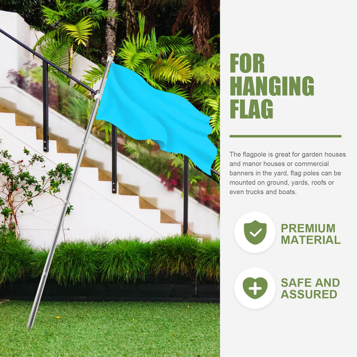 Detachable Flag Pole Kit Stainless Steel A45121