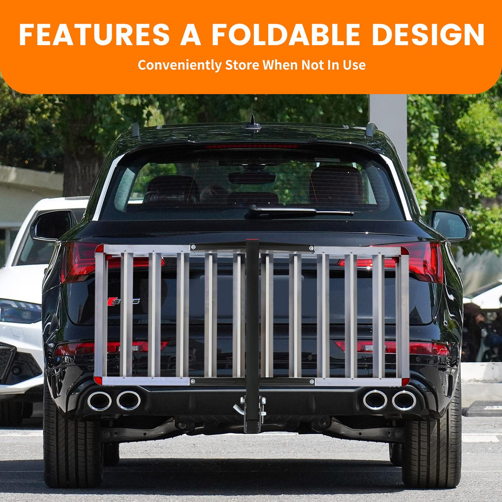 500-lb Capacity 50 inch x 22 inch Folding Aluminum Hitch Mount Cargo Carrier Basket O962