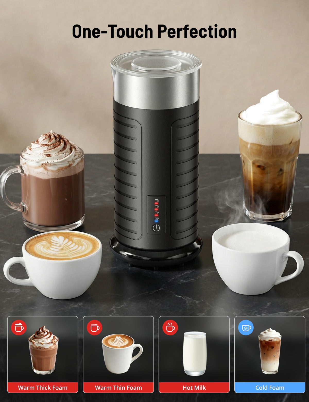 Waterproof Electric 4-in-1 Milk Frother X179