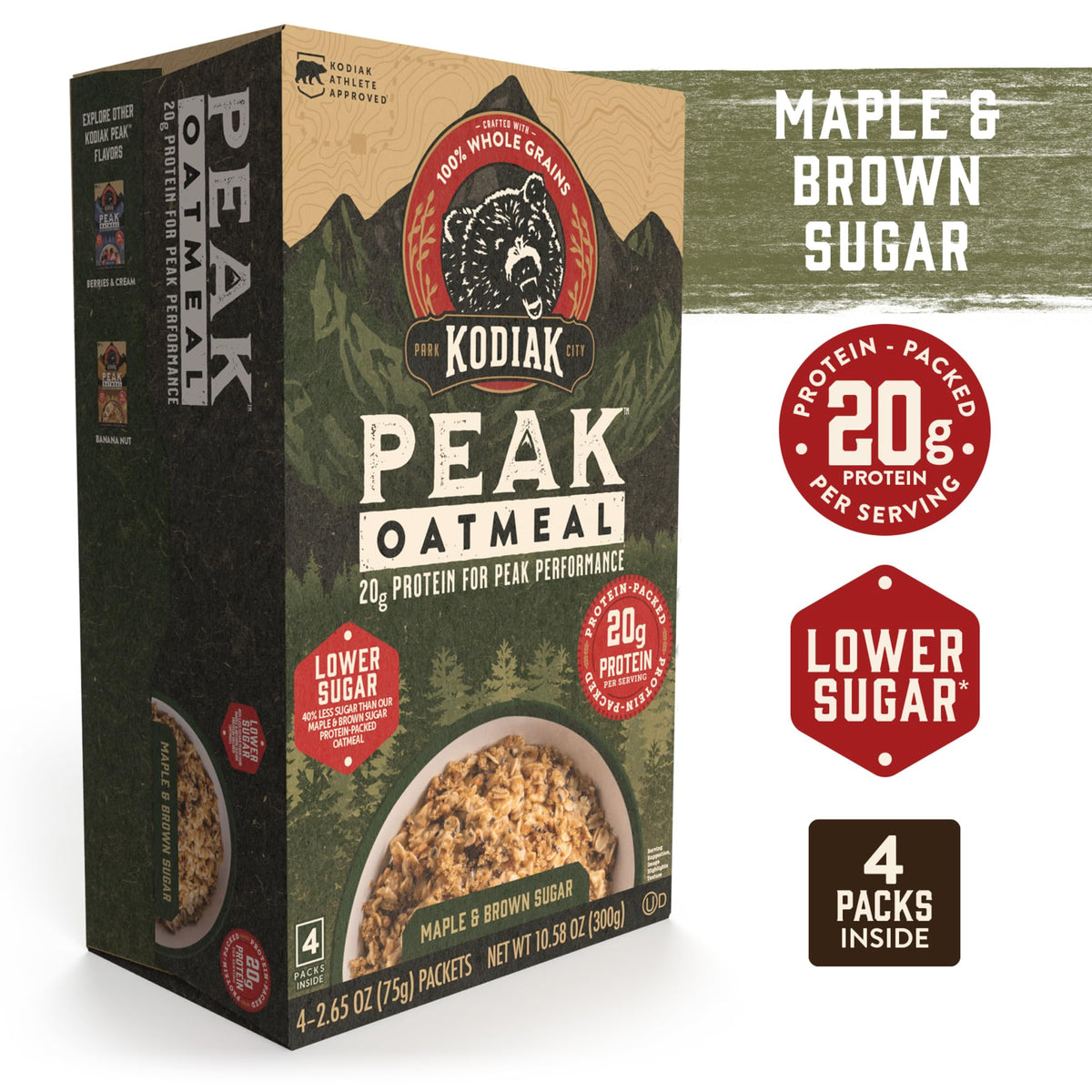 Instant Oatmeal, Maple Brown Sugar, High Protein, 6pk Z52790