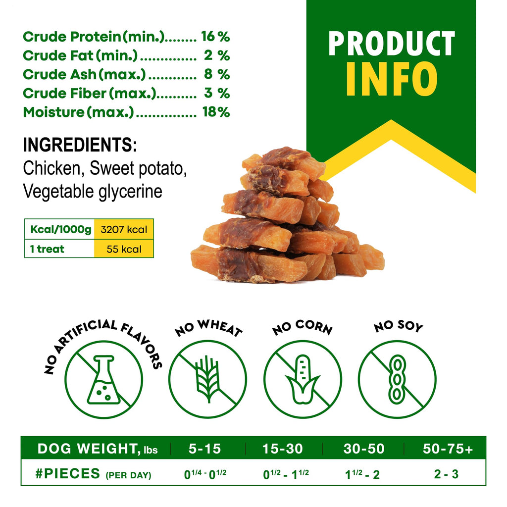 Sweet Potato Dog Treats & Chicken Chews 10.6 Oz F52243