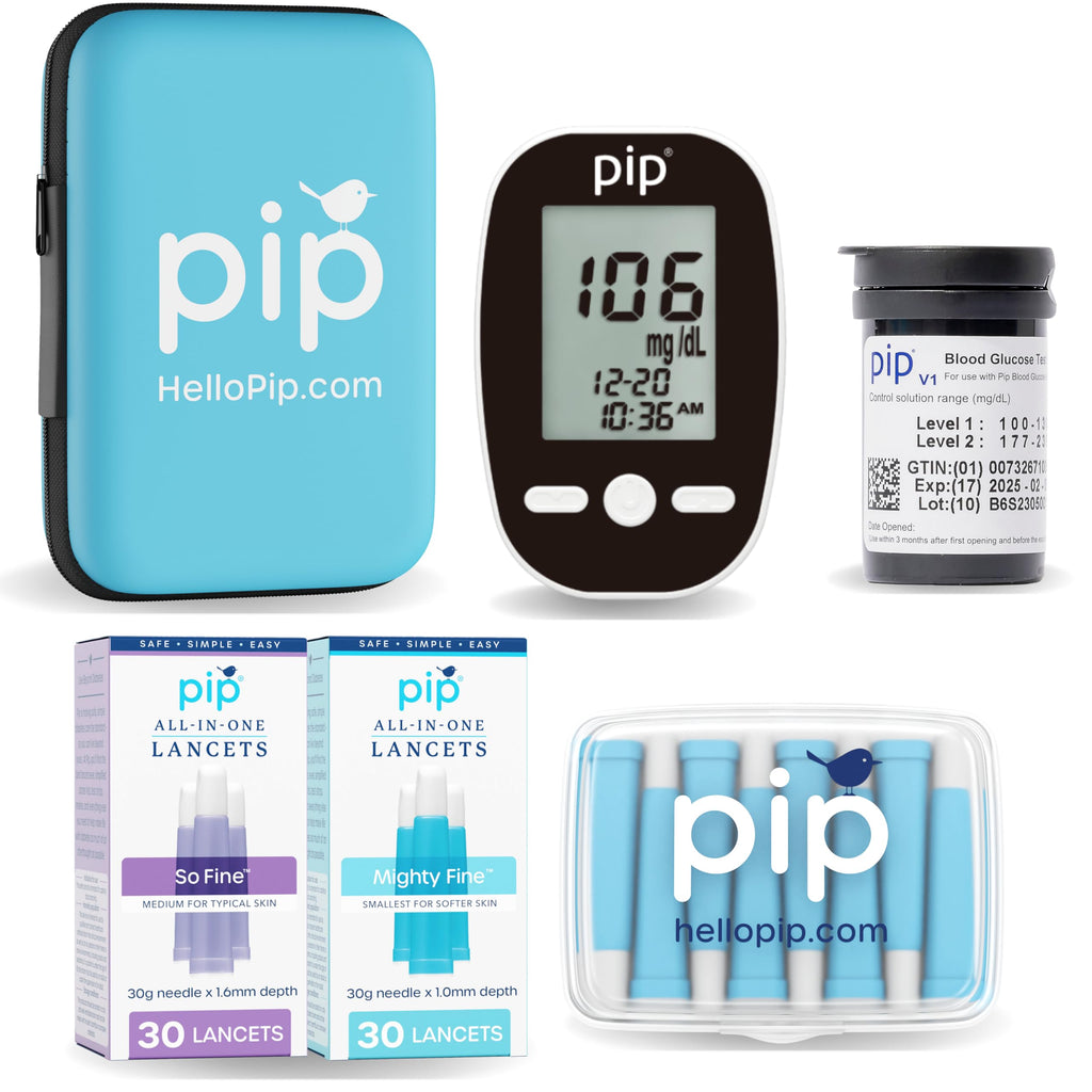 Blood Glucose Monitor Kit with 50 Test Strips and 60 Lancets Q569