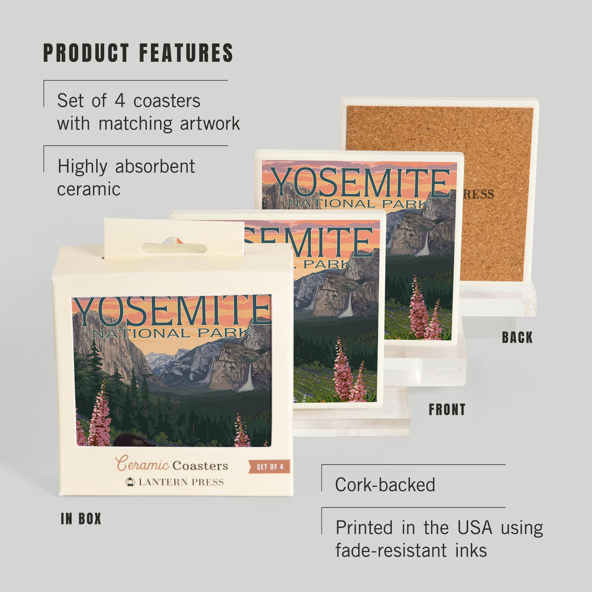 Yosemite National Park Ceramic Coasters Set of 4 N832233