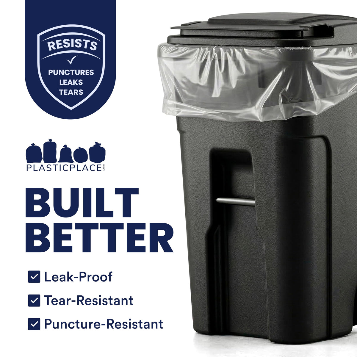 95-96 Gallon 2 Mil Clear Heavy Duty Trash Bags 25 Count W900