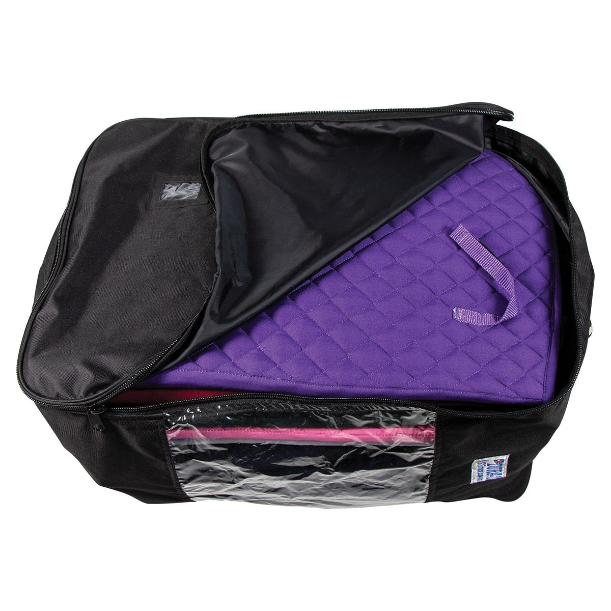 Black Nylon Lined Storage Bag with Three-Sided Zipper G705