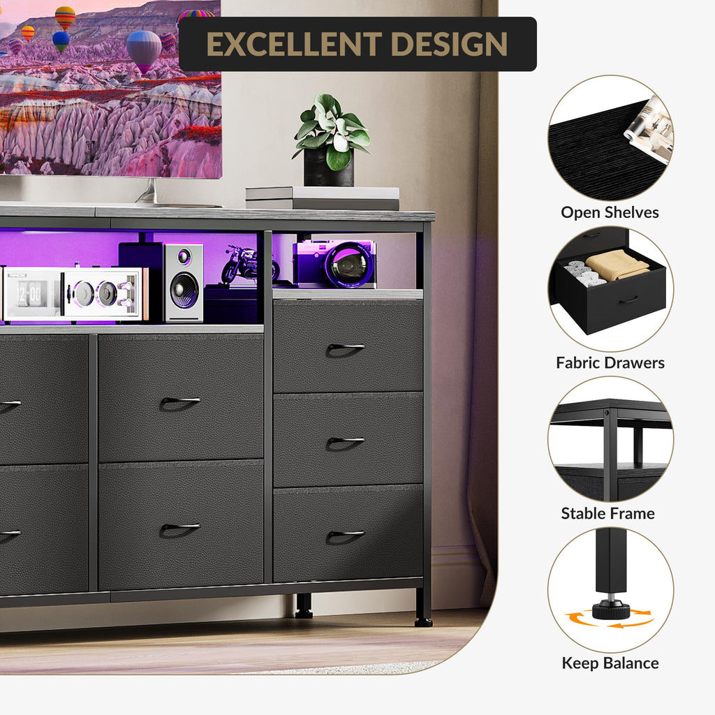 Dresser TV Stand with LED Lights H3184