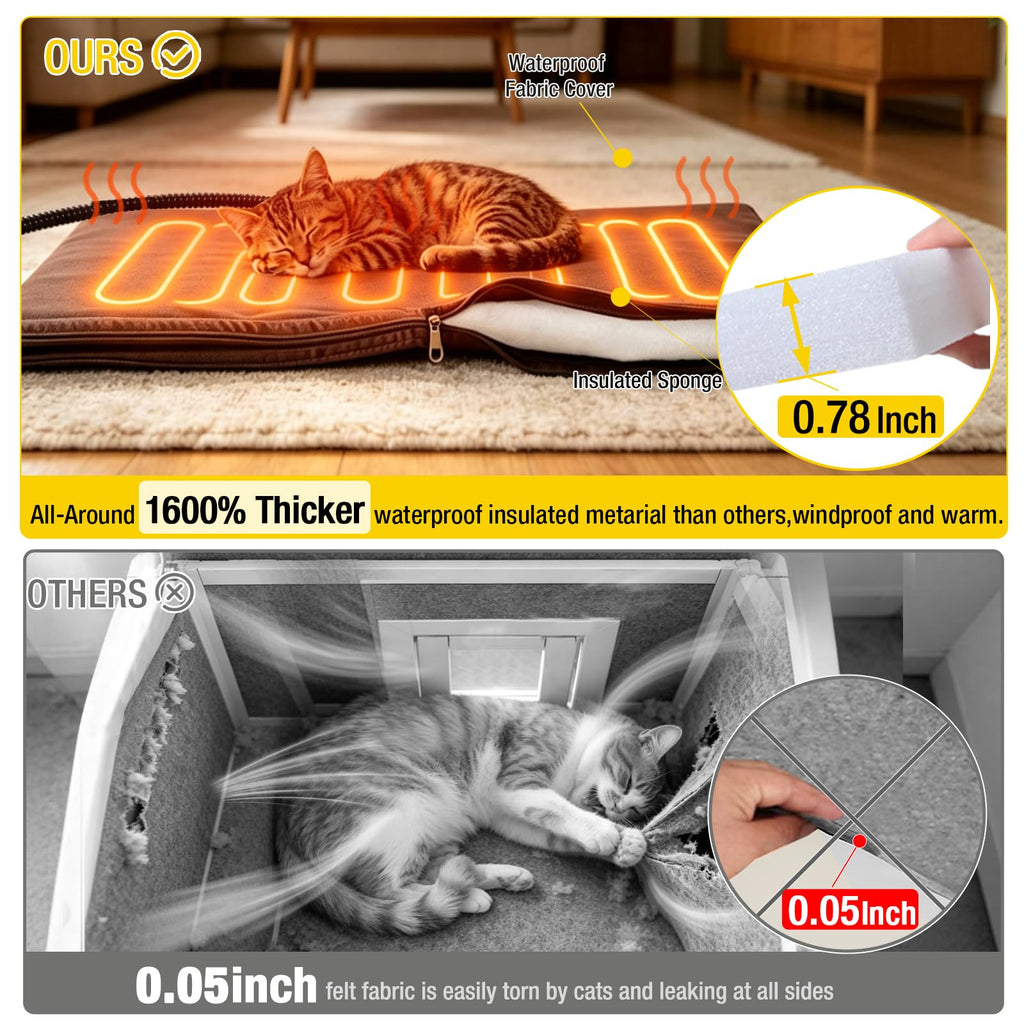 Outdoor Heated Cat House with Insulated Liner O4565