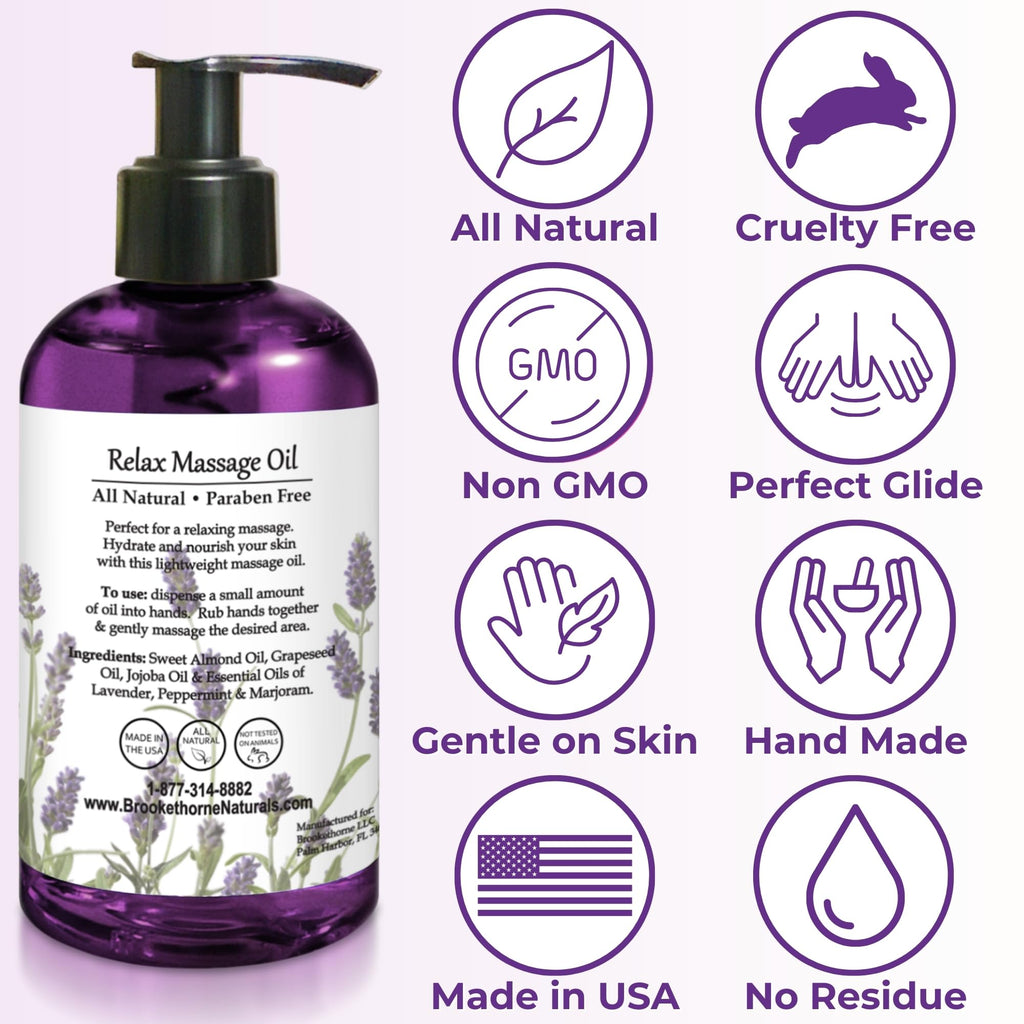 Lavender Peppermint Marjoram Body Massage Oil 8oz R73252