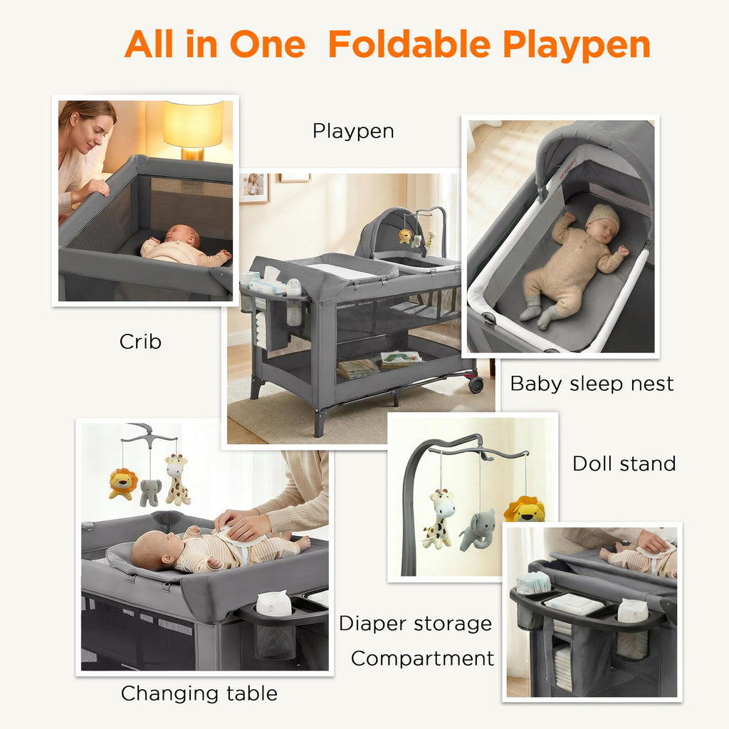 4 in 1 Baby Pack and Play with Bassinet X34035