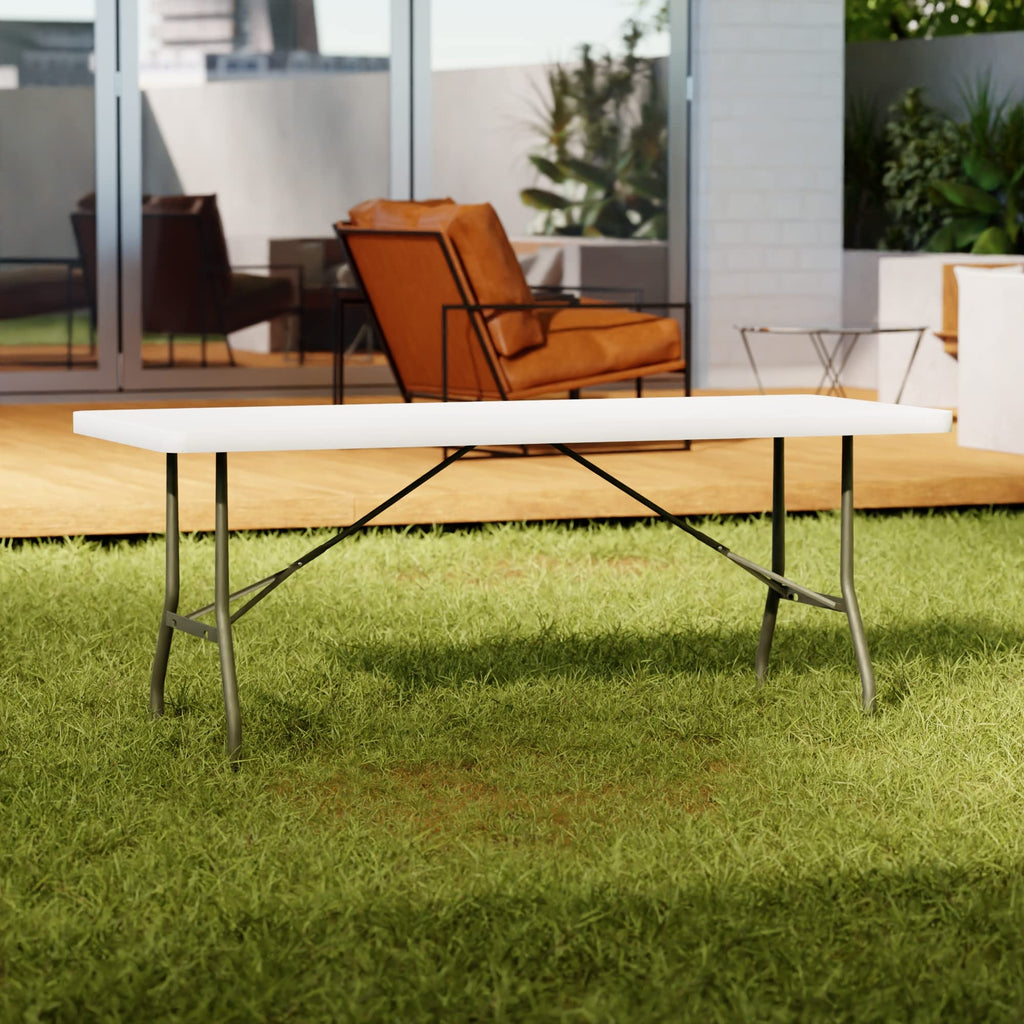 6 ft White Plastic Folding Table 30" x 72" S792