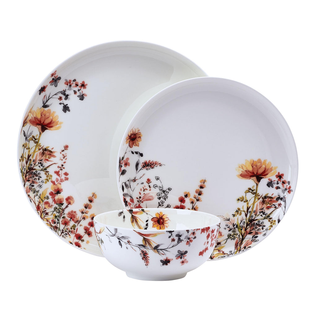 12 Piece Floral Bone China Dinnerware Set P942859