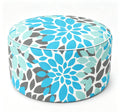 Inflatable Outdoor Ottoman 21"x21"x9", UV Fade Resistant Foot Stool, Portable Water Repellent with Carry Handle Teal V470380