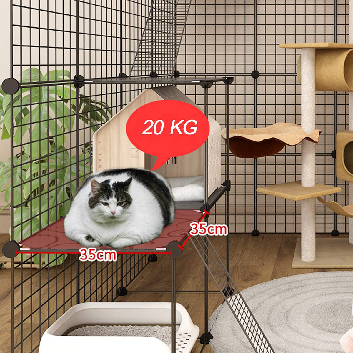 Metal Wire Small Animal Cage 147 * 147 * 146cm W9334