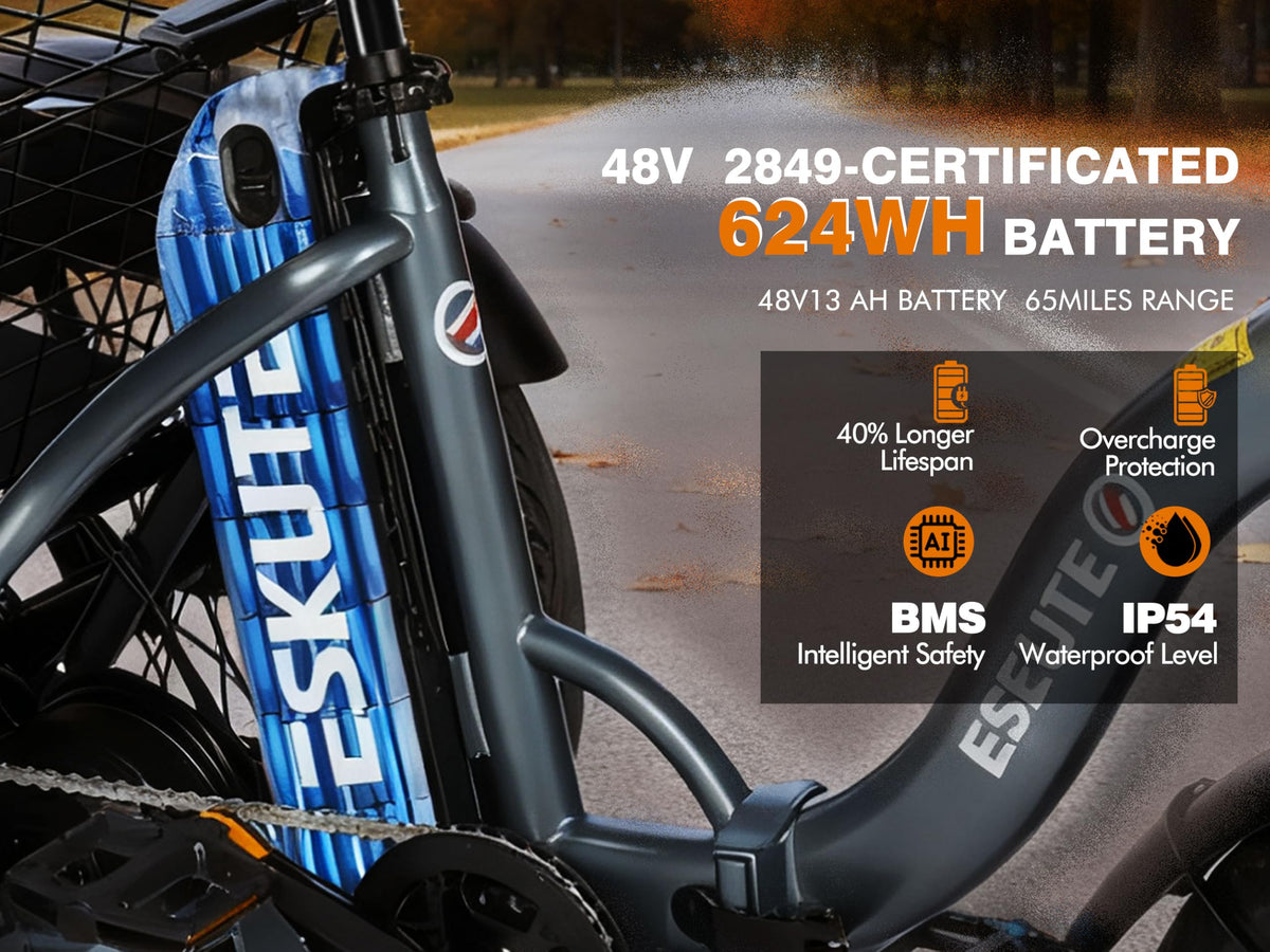 Electric Tricycle Bike 1200W Folding 3 Wheel Bicycle C517