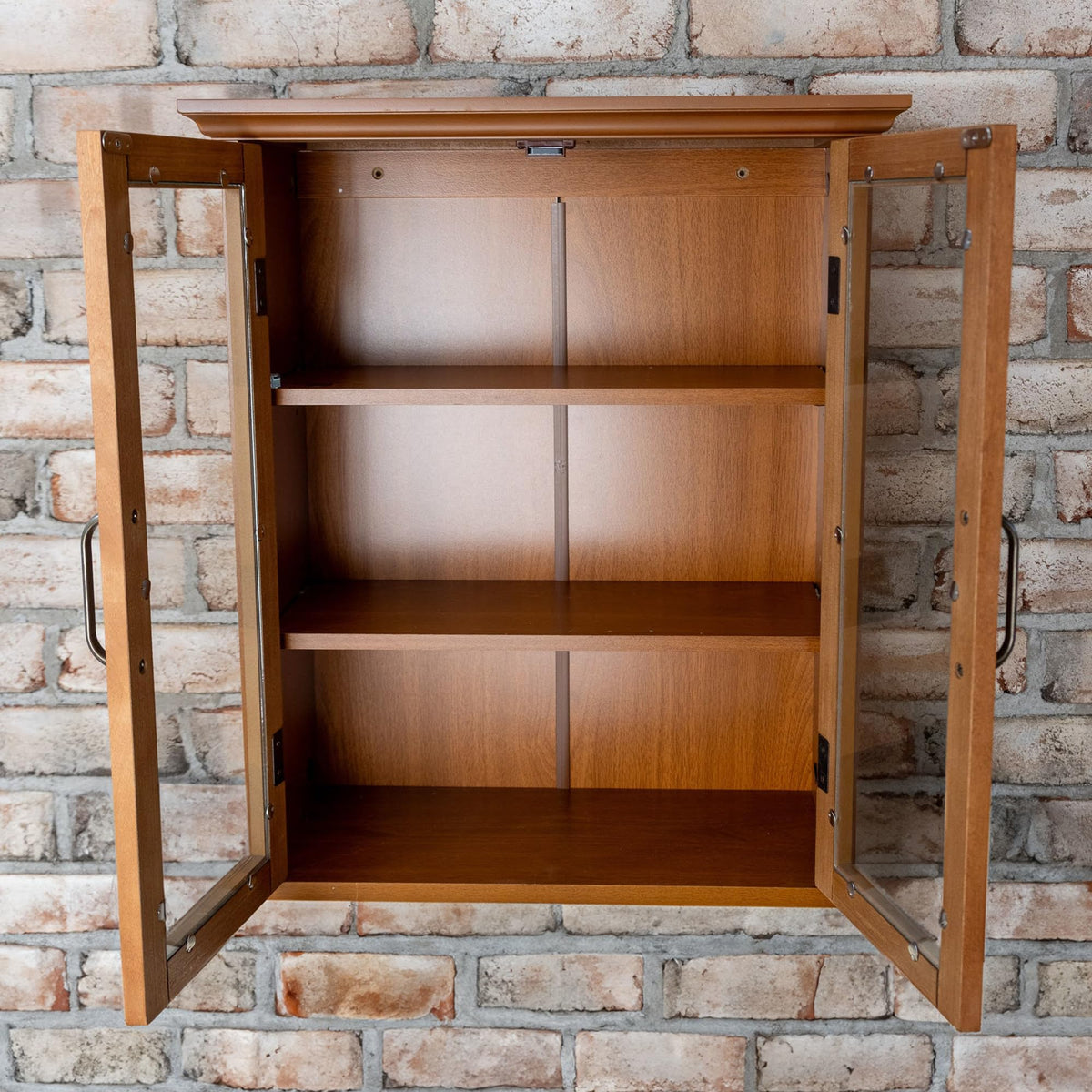 Wooden Over The Toilet Bathroom Medicine Cabinet with 2 Adjustable Shelves L7993