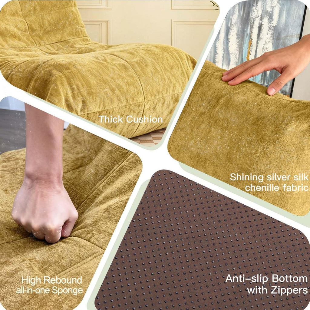 Yellow Memory Foam Bean Bag Chair E185513