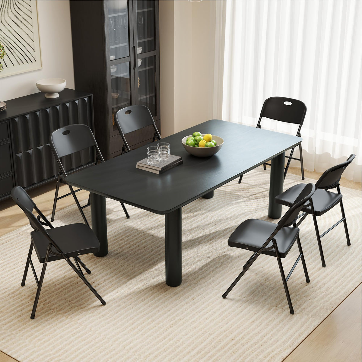 Folding Chairs Set of 10 Black P61998