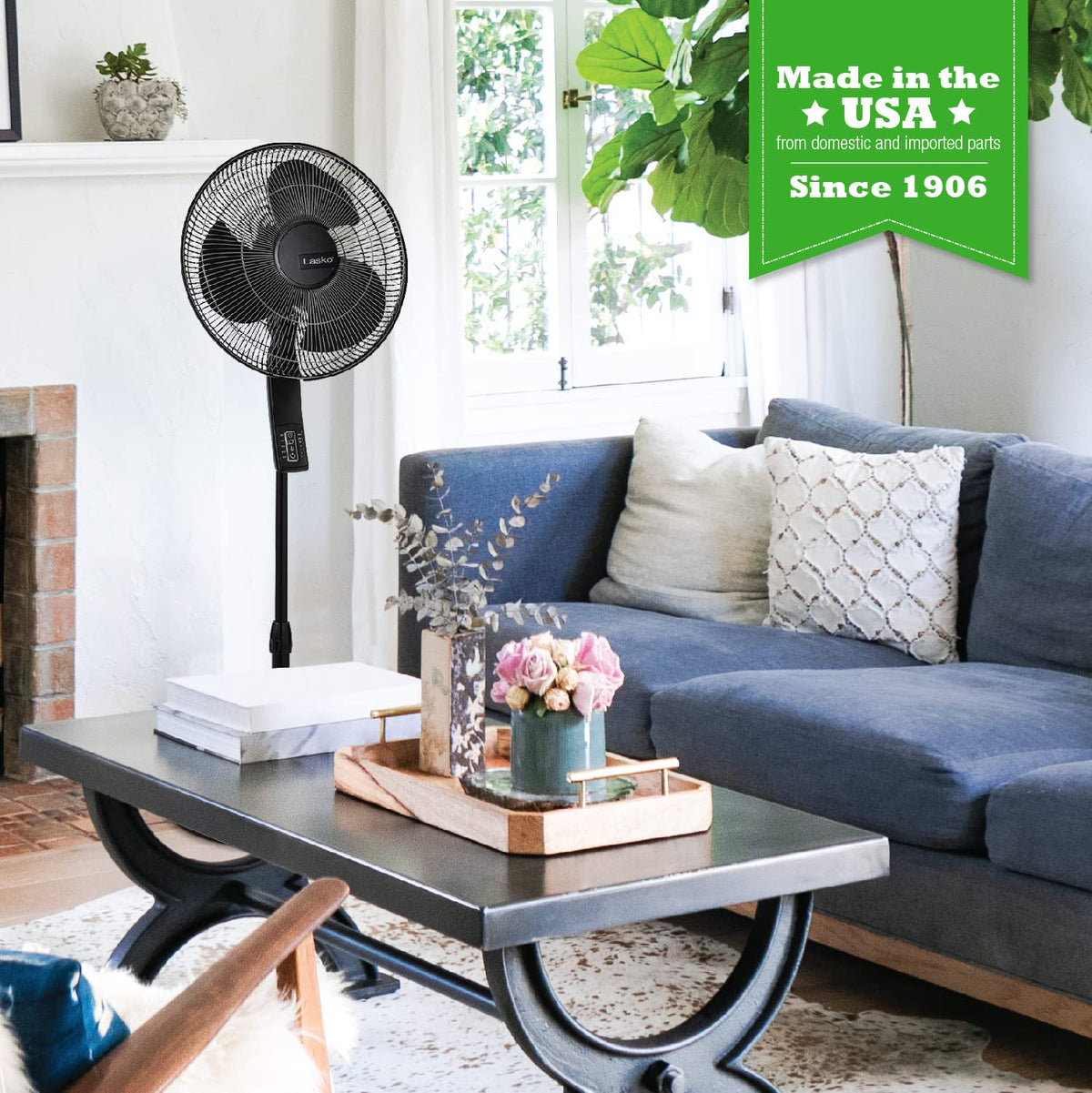 Oscillating Pedestal Fan 16" Black R61189