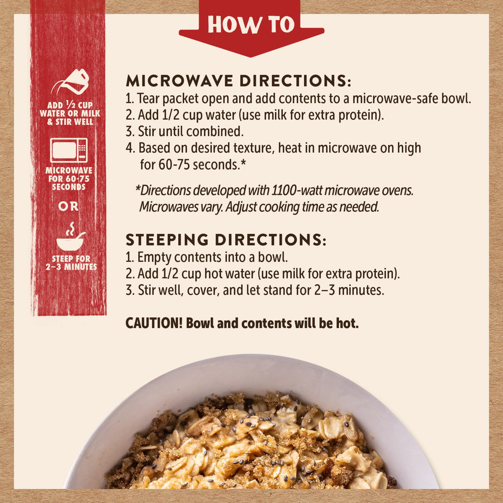 Instant Oatmeal, Maple Brown Sugar, High Protein, 6pk Z52790
