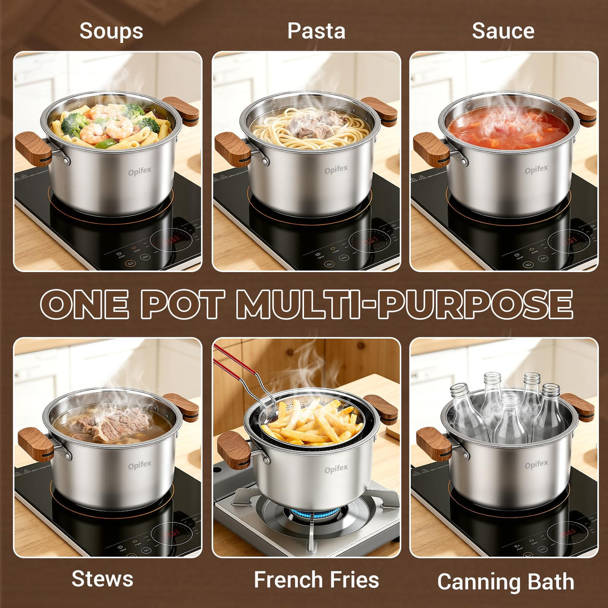 2.8L Stainless Steel Deep Fryer Pot with Basket C33071