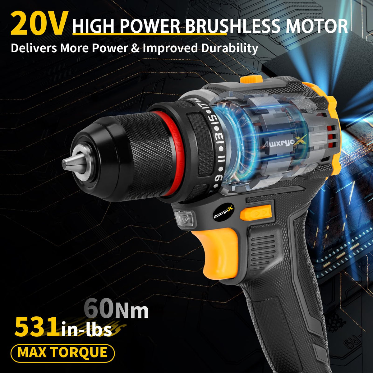 Brushless Compact Cordless Drill Tool Set 135Pcs C7771