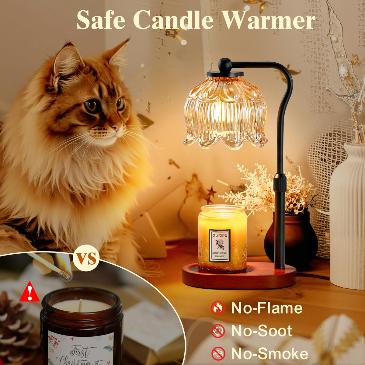Candle Warmer Lamp with Timer & Stepless Dimming Z388